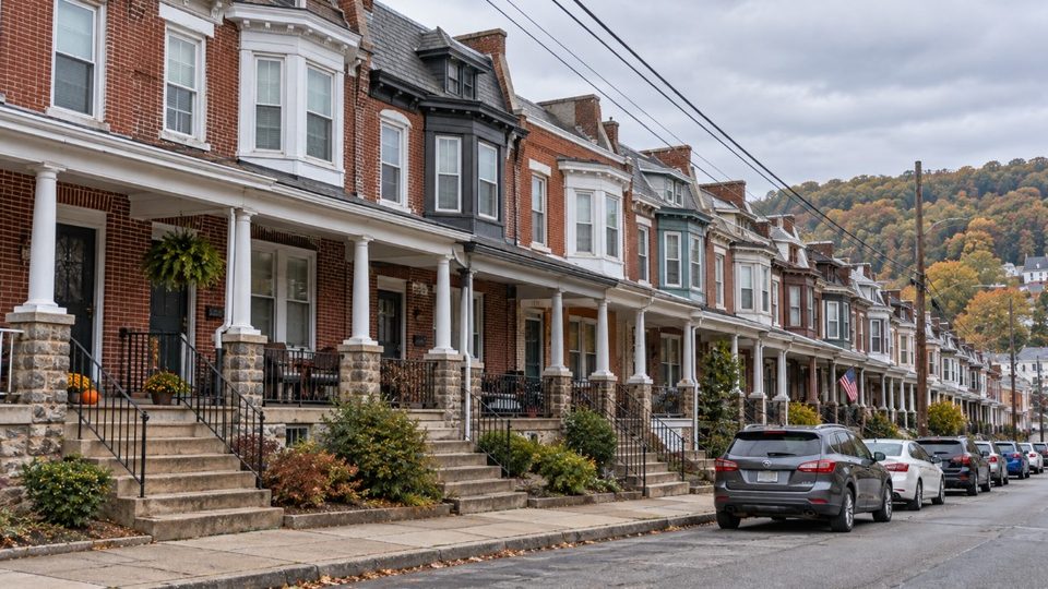 Early twentieth-century twin and rowhome housing of the kind found in Royersford, PA